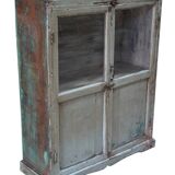 Buffet Ancien Meuble Vitre Teck