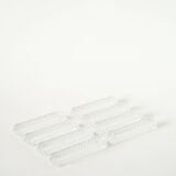 Set of 8 rectangular crystal knife rests, 1950
