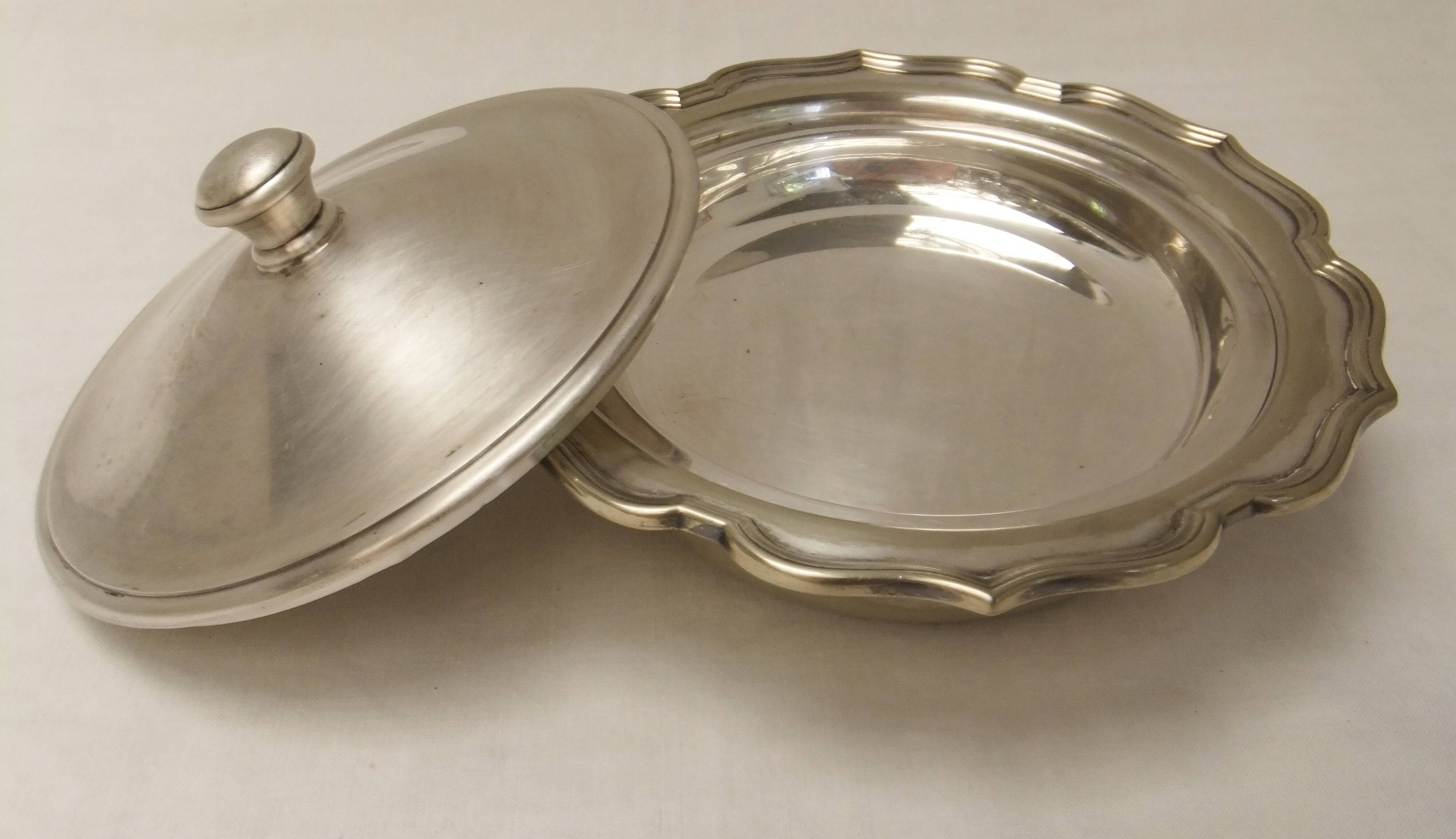 Antique silver-plated vegetable dish, tableware