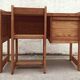 Desk and chair in brutalist style, sled legs, 1970s.
