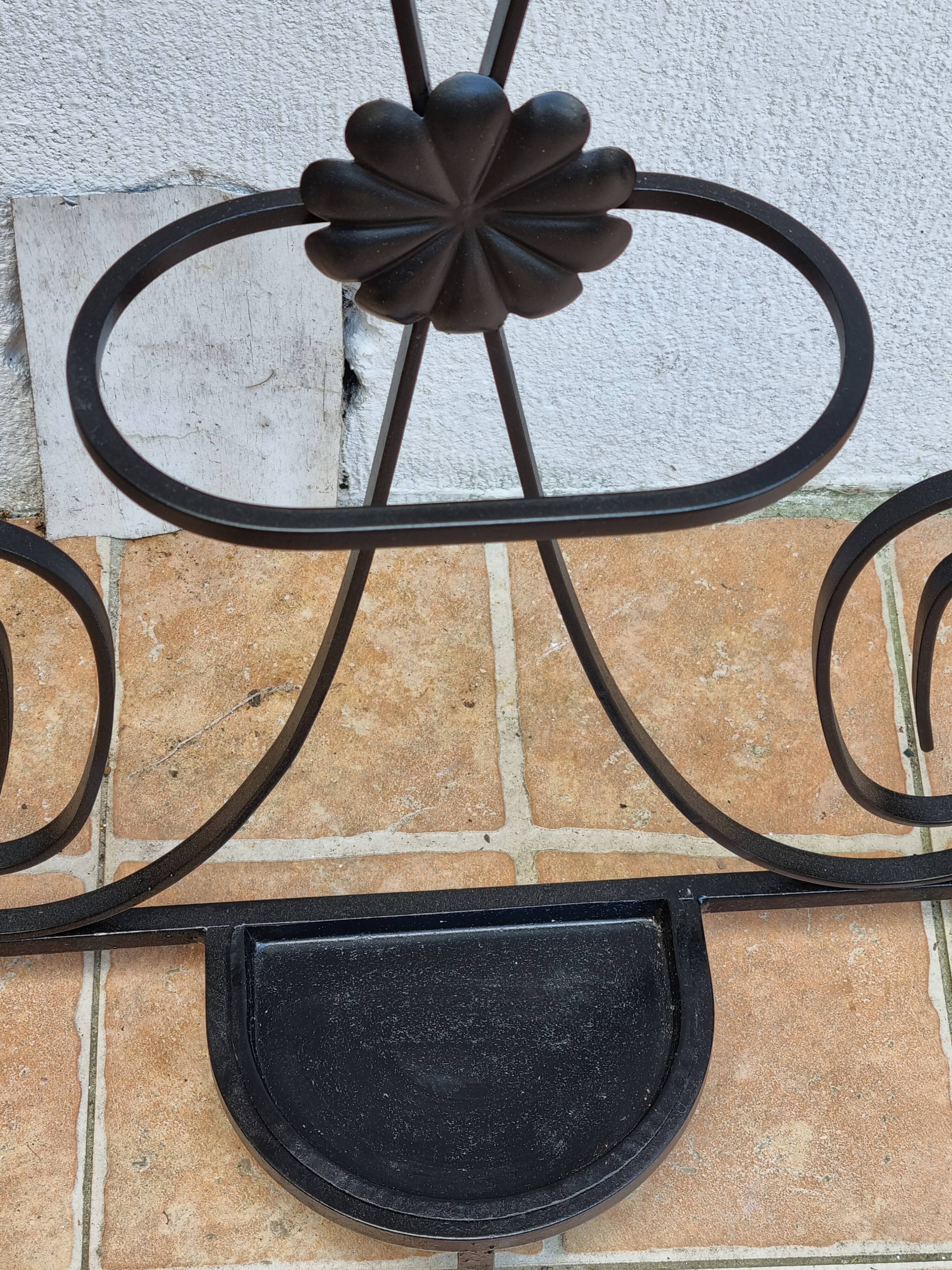 Entrance hall with black wrought iron mirror, renovated, 180 x 55 cm