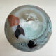 Blown opaline glass vase with coloured inclusions