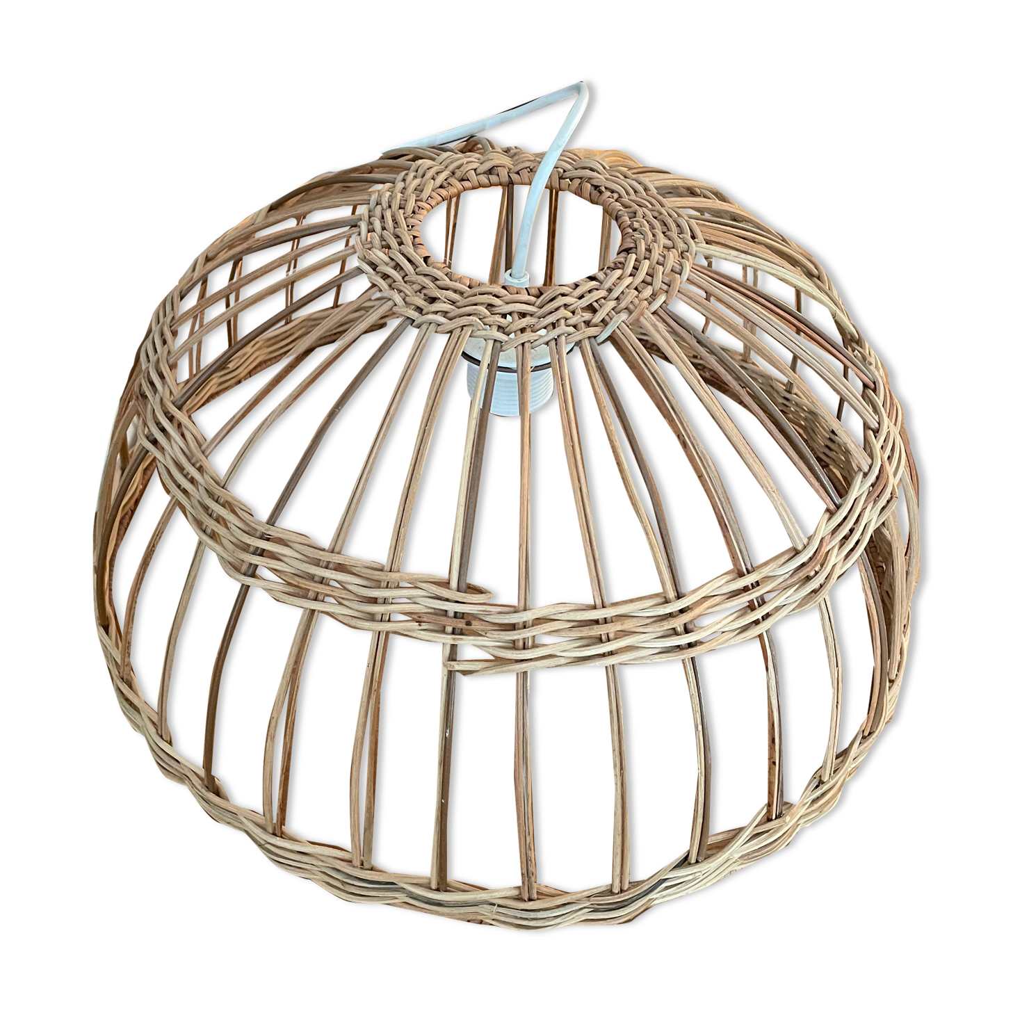 Vintage wicker pendant lamp
