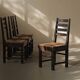 Modernist chairs in oak and woven straw, France, circa 1948