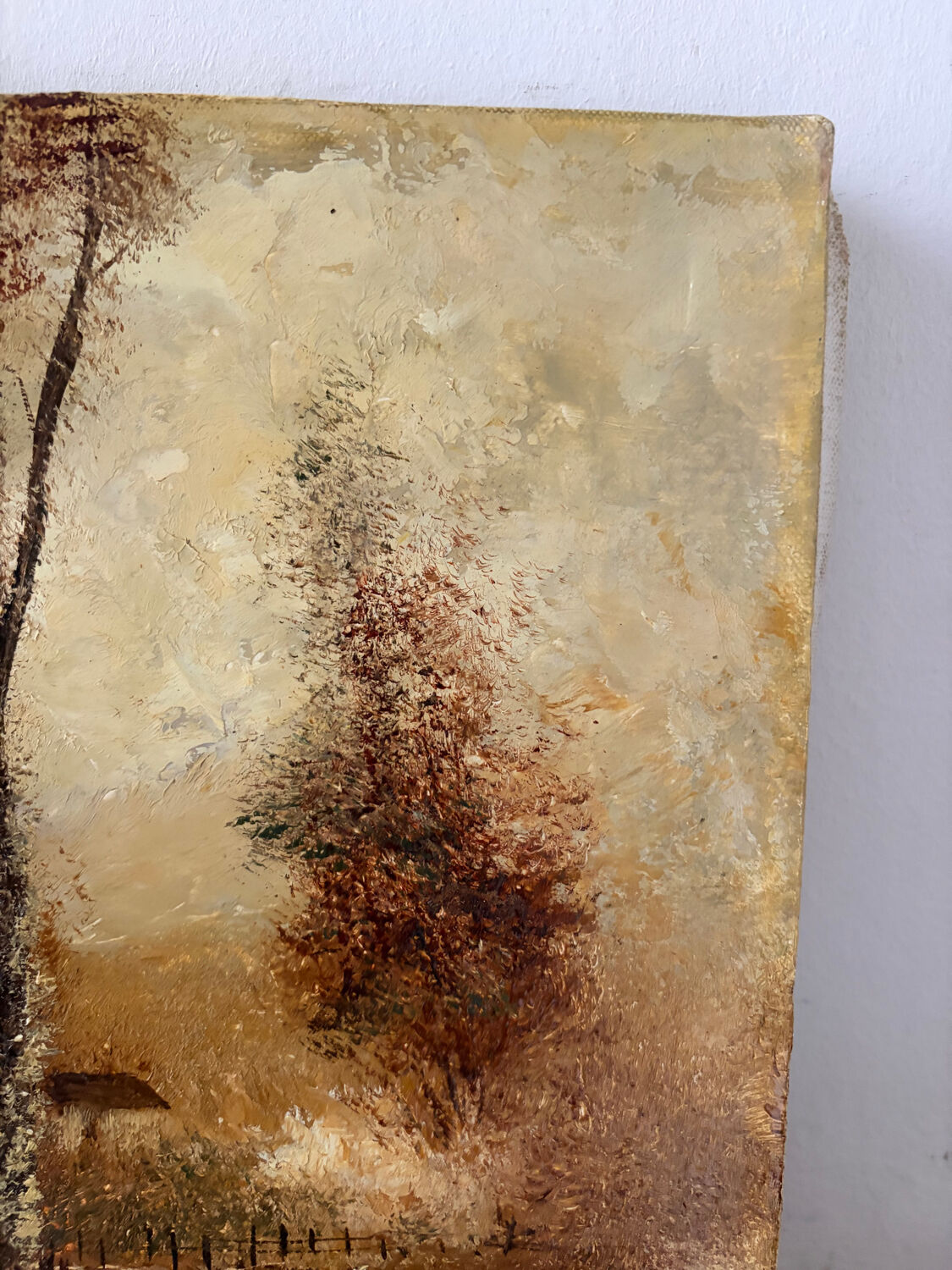 Romantic landscape with horses, oil on canvas signed R Bizet.