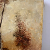 Romantic landscape with horses, oil on canvas signed R Bizet.