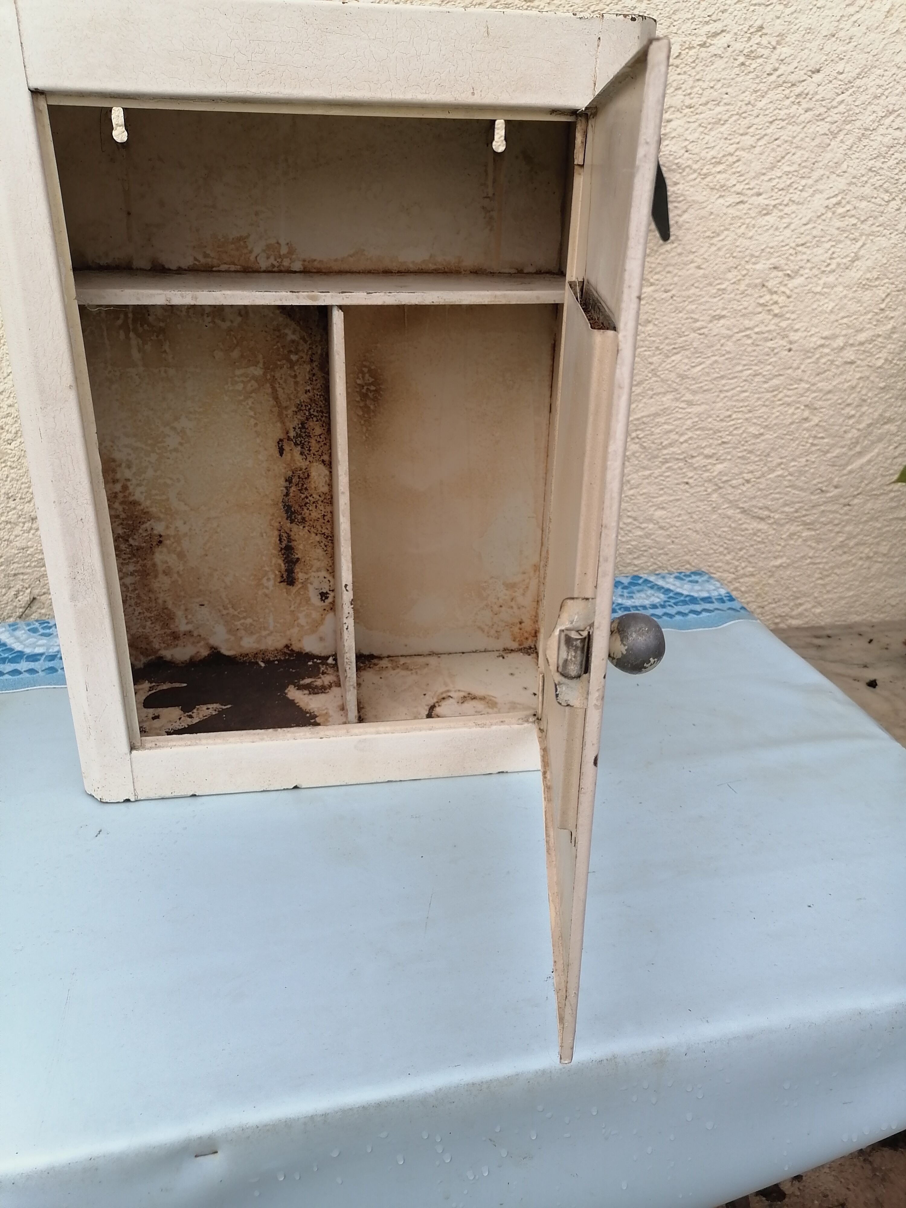 Toilet cabinet pharmacy old mirror tole