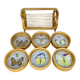 6 rattan coasters, butterflies, with basket