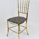 Mid-Century Chiavari Chair in Brass by Giuseppe Gaetano Descalzi, Italy, 1950s