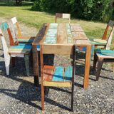 Teak table with 6 chairs