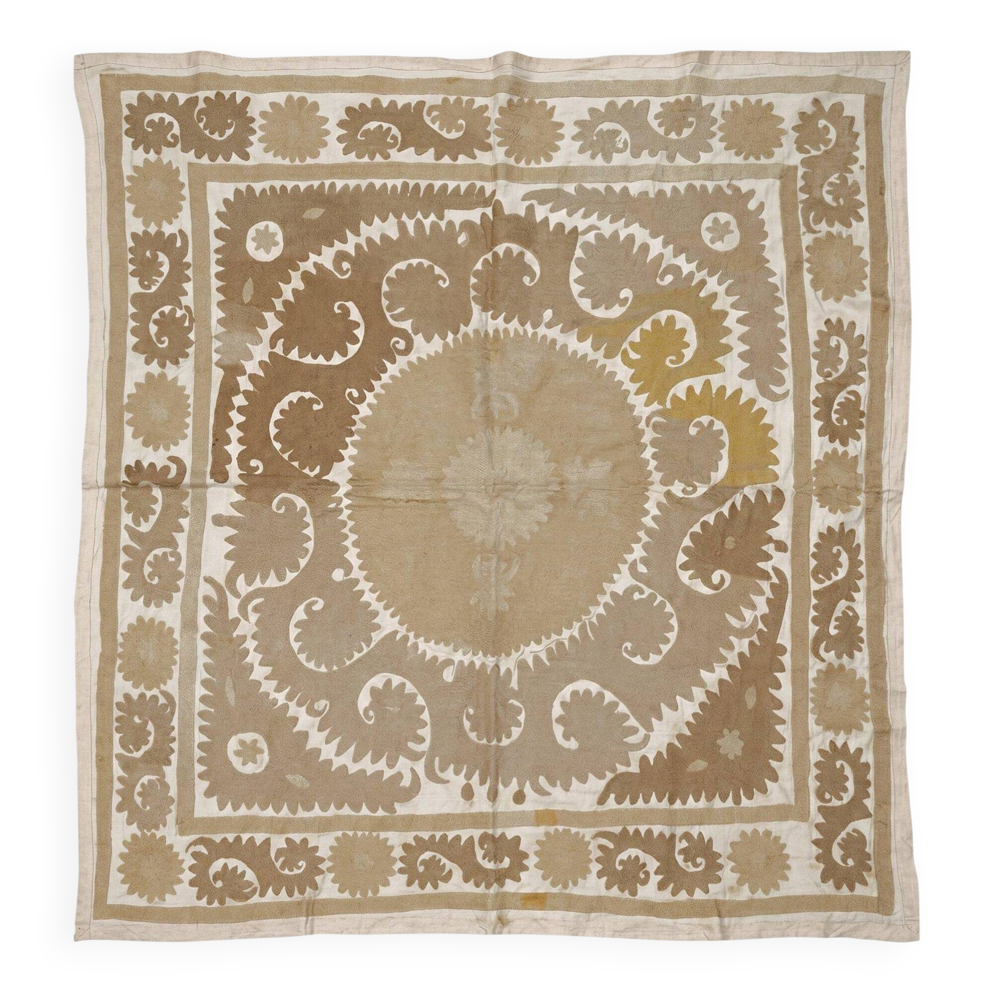 Vintage hand-embroidered tablecloth 137x147 cm