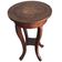 Baroque side table in brown walnut, round inlaid top, circa 1890.