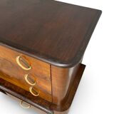 Commode italienne Art déco en ronce de noyer, années 1920