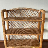 Étagère en osier vintage