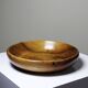 Teak or acacia wood bowl, vintage craftsmanship from the 70s-2000s