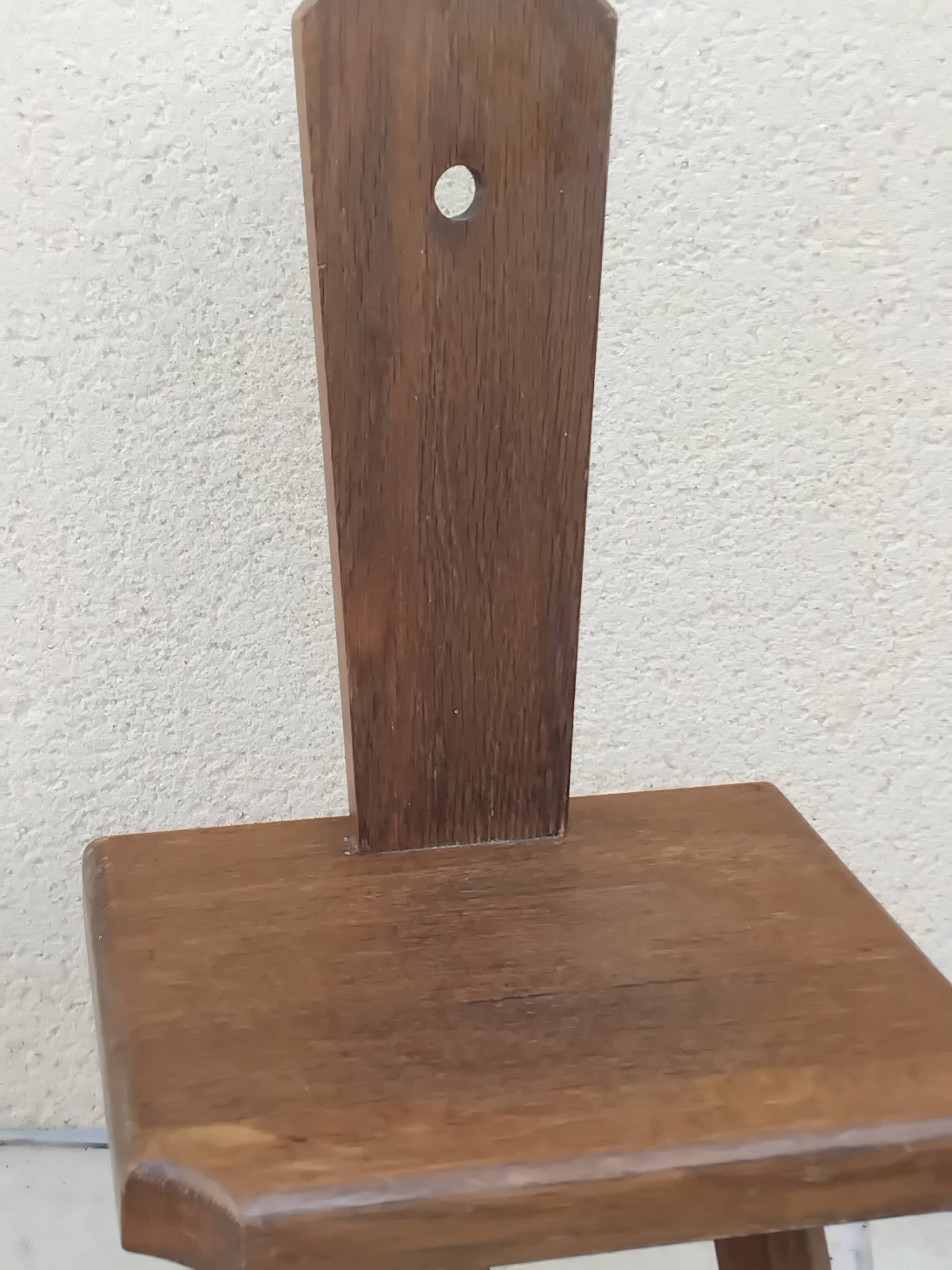 Vintage brutalist tripod children's chair from the 50s