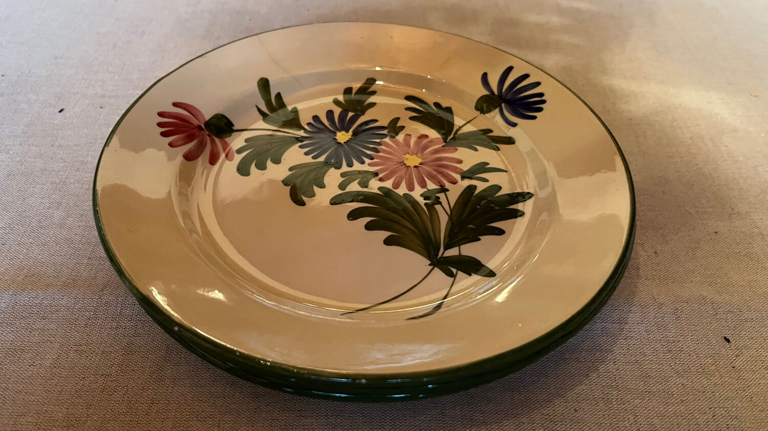 Set of 3 Luneville dessert plates