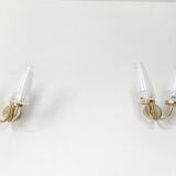 Pair wall lamp neo classic double golden 1960