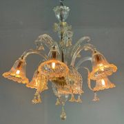 Venetian Chandelier In Golden Murano Glass, 6 Arms Of Light