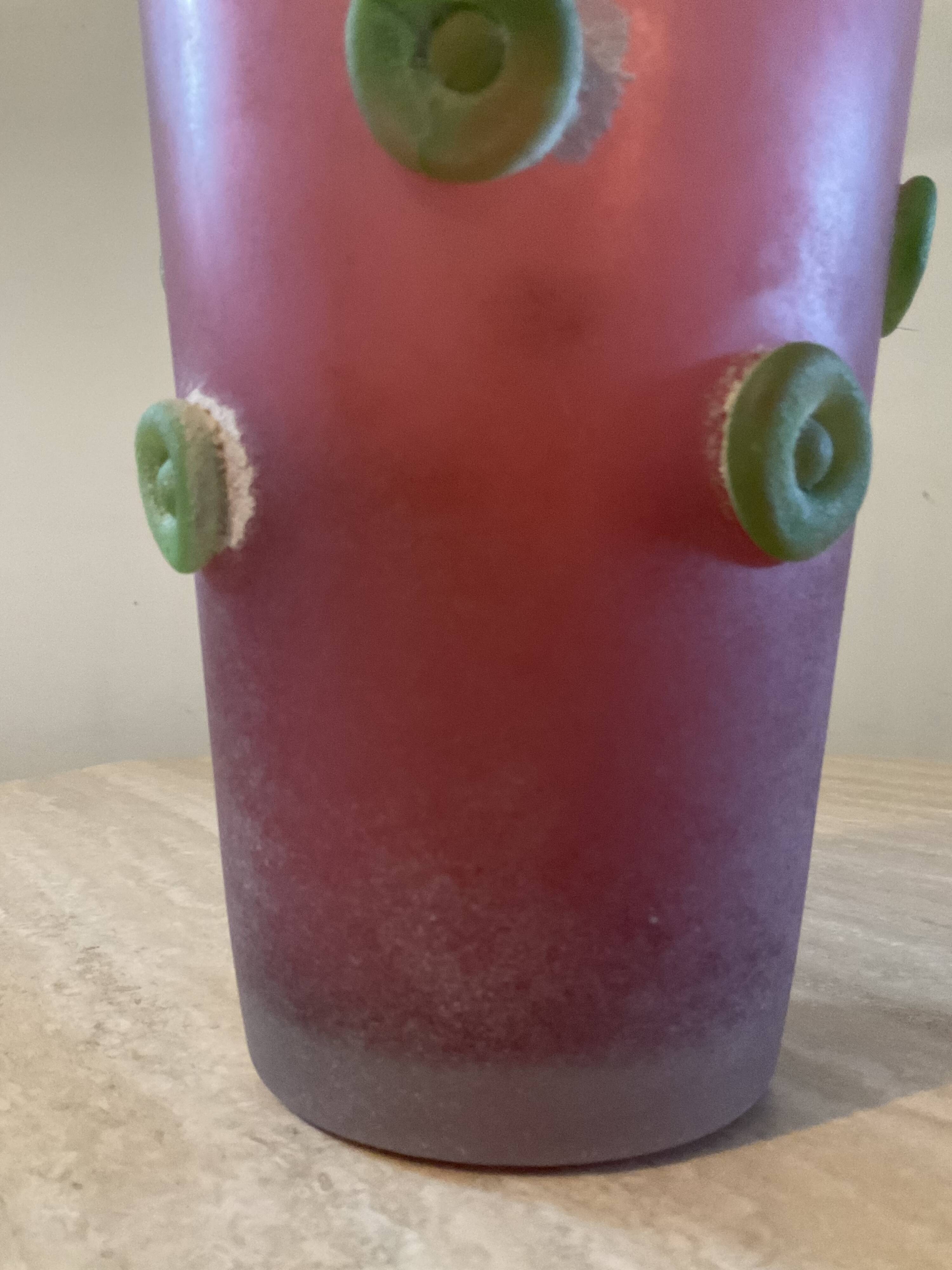Large vintage “Scavo” vase in Murano glass