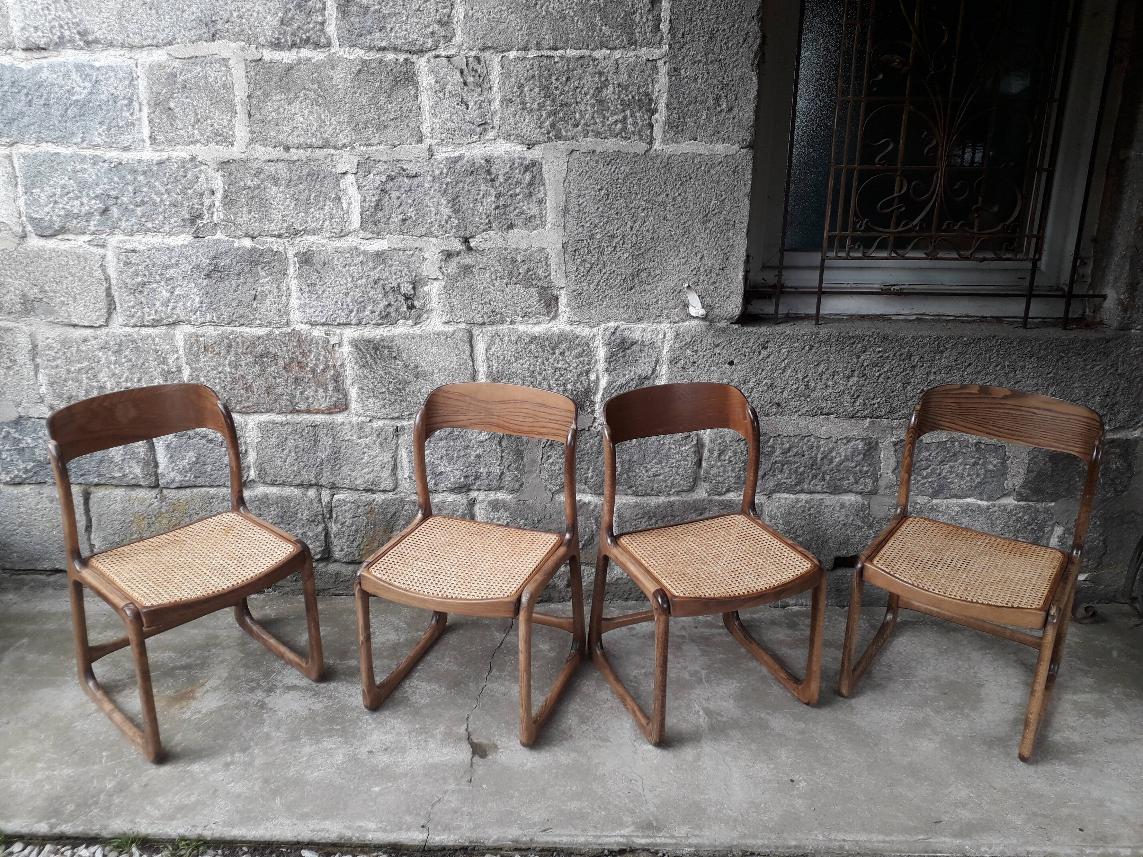 Baumann sled chairs, set of four