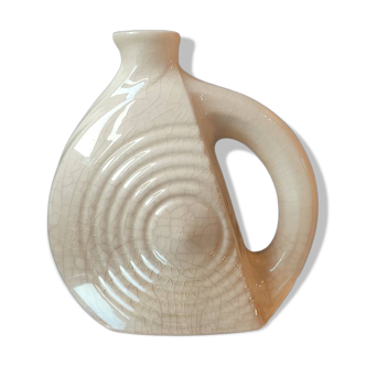 Jug, vintage cracked ceramic vase.