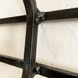 Wall-mounted coat rack with 12 hooks in handcrafted wrought iron