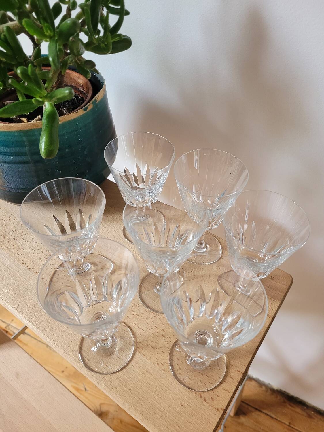 Set of 7 Baccarat Côte d'Azur wine glasses