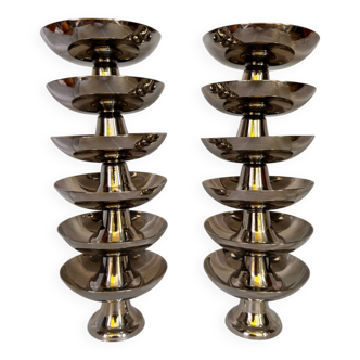 Lot de 12 coupes à glace en acier inoxydable