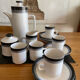 Japanese ceramic coffee set Arrow Stone