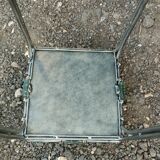 Vintage metal and glass side table