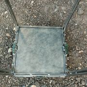 Vintage metal and glass side table