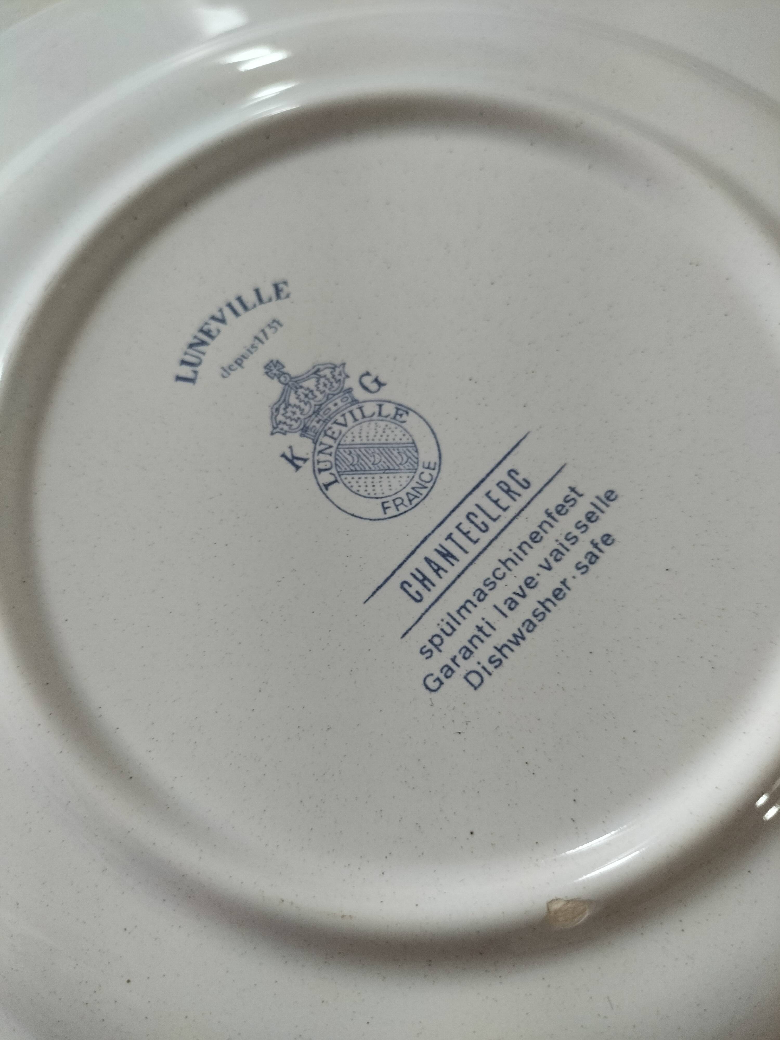 Trio of plates with rooster - Eastern earthenware