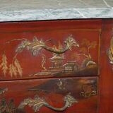 Chinoiserie Bombé Commode in Oak, Marble and Gilded Wood