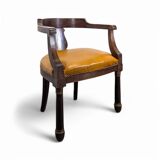 Empire style armchair in mahogany veneer