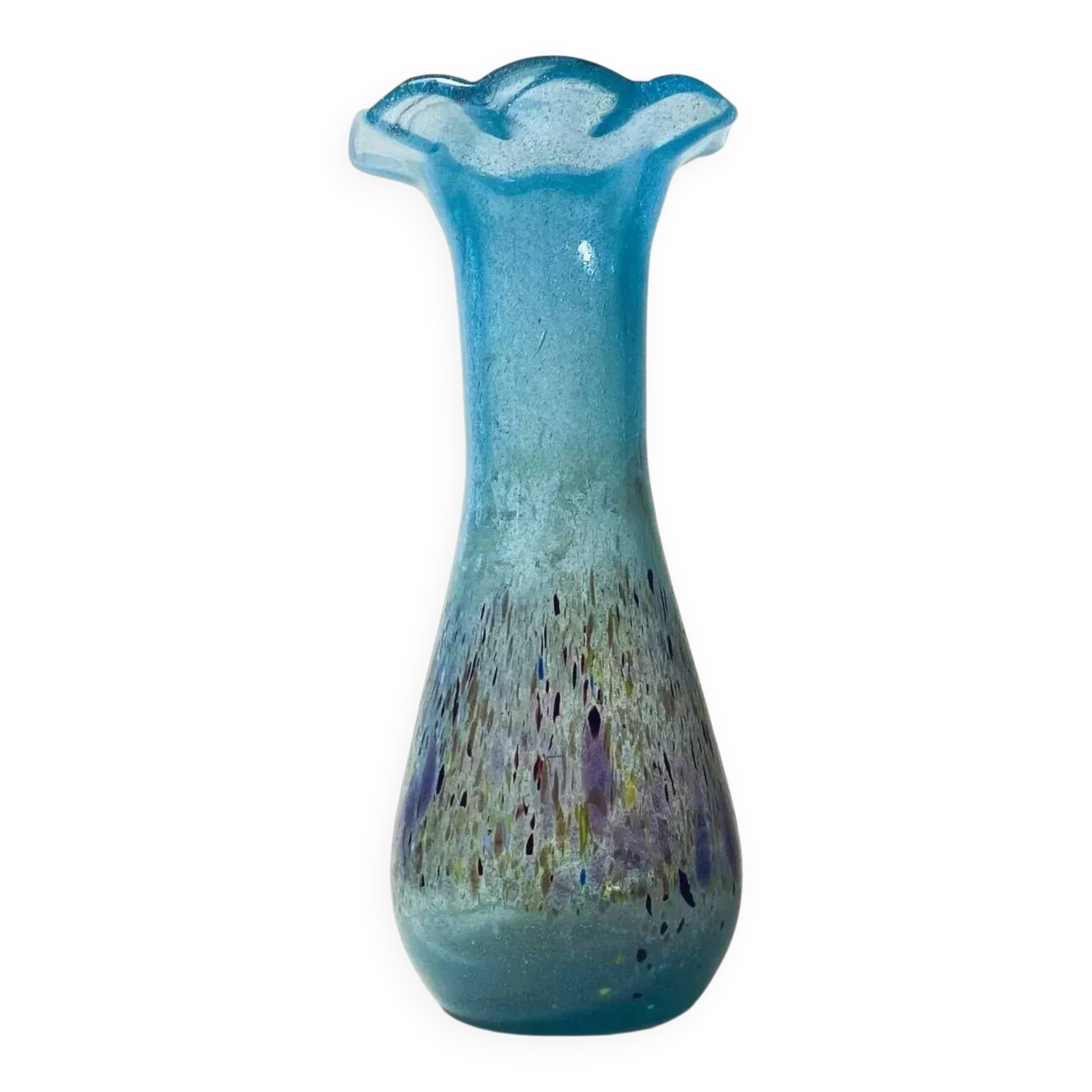 Modern Vintage Glass Vase Budveszel Gyula Hungary 1990s