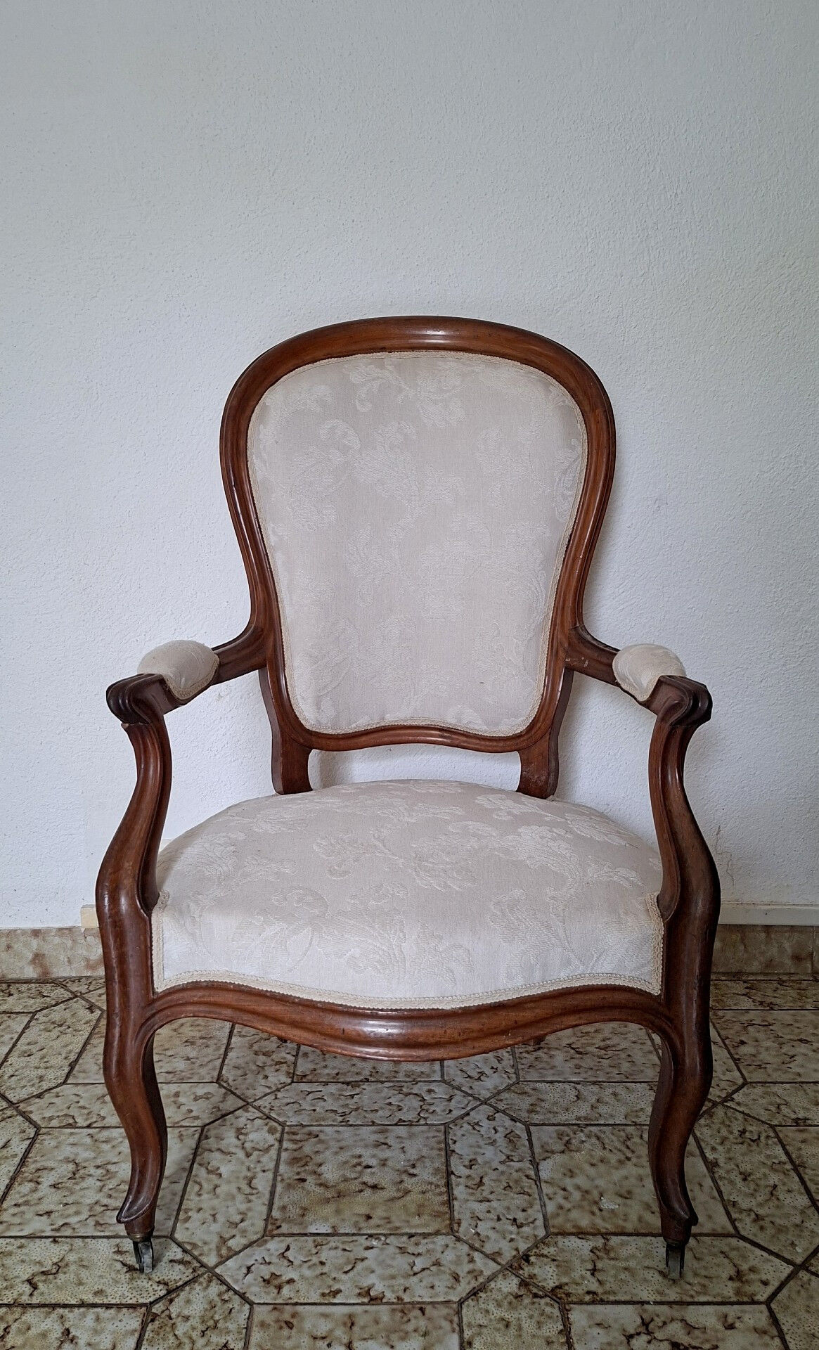 Louis-Philippe Cabriolet Armchair in Mahogany – 19th Century