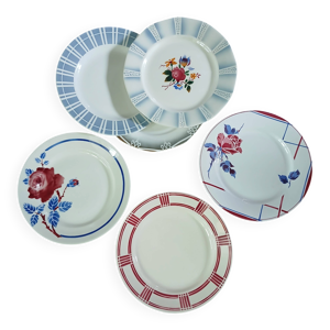 6 assiettes plates anciennes