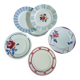 6 mismatched antique dinner plates