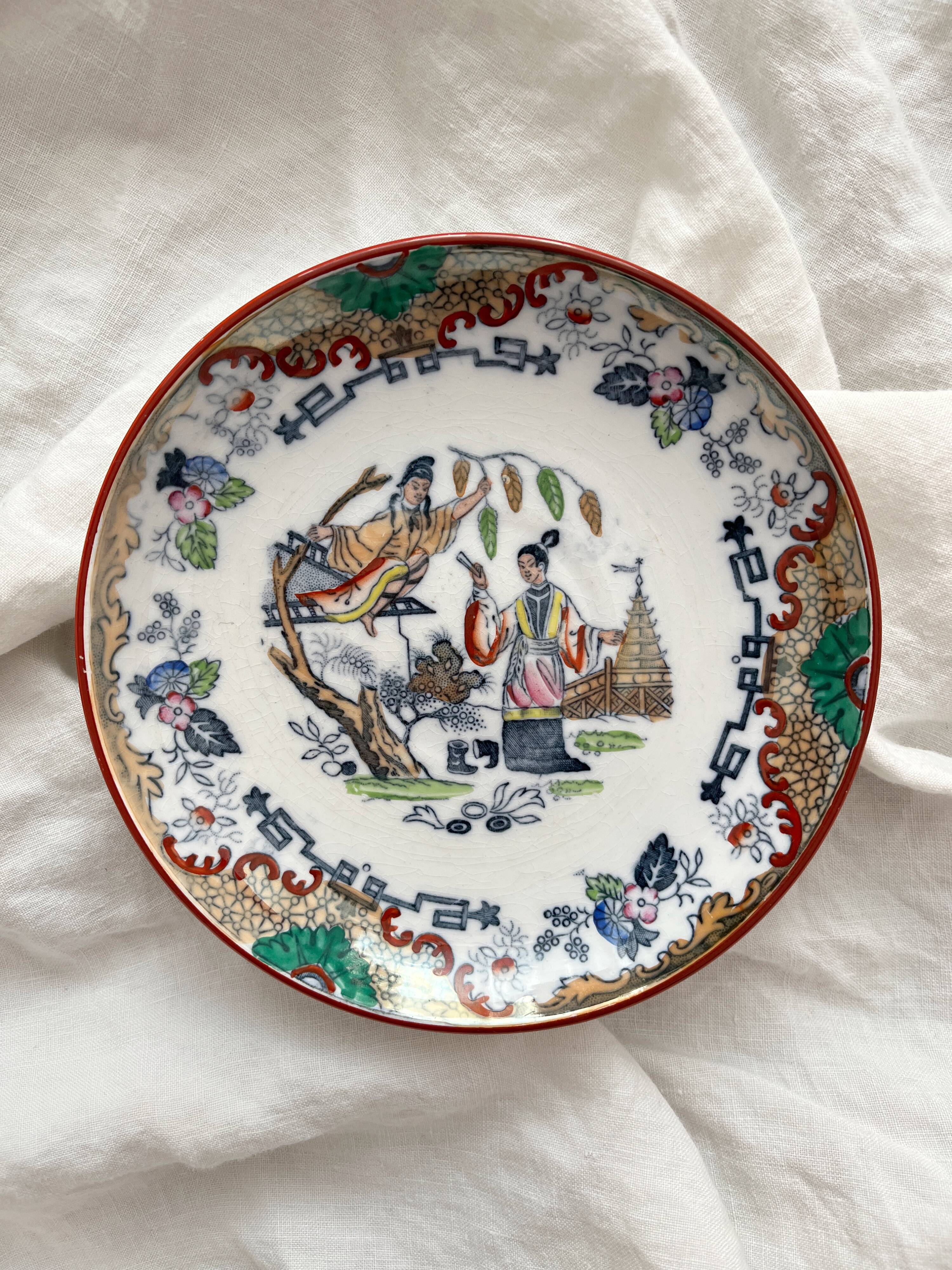 Plate and saucer with Japanese-style decoration "Timor" Sarreguemines