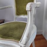 Pair of patinated armchairs