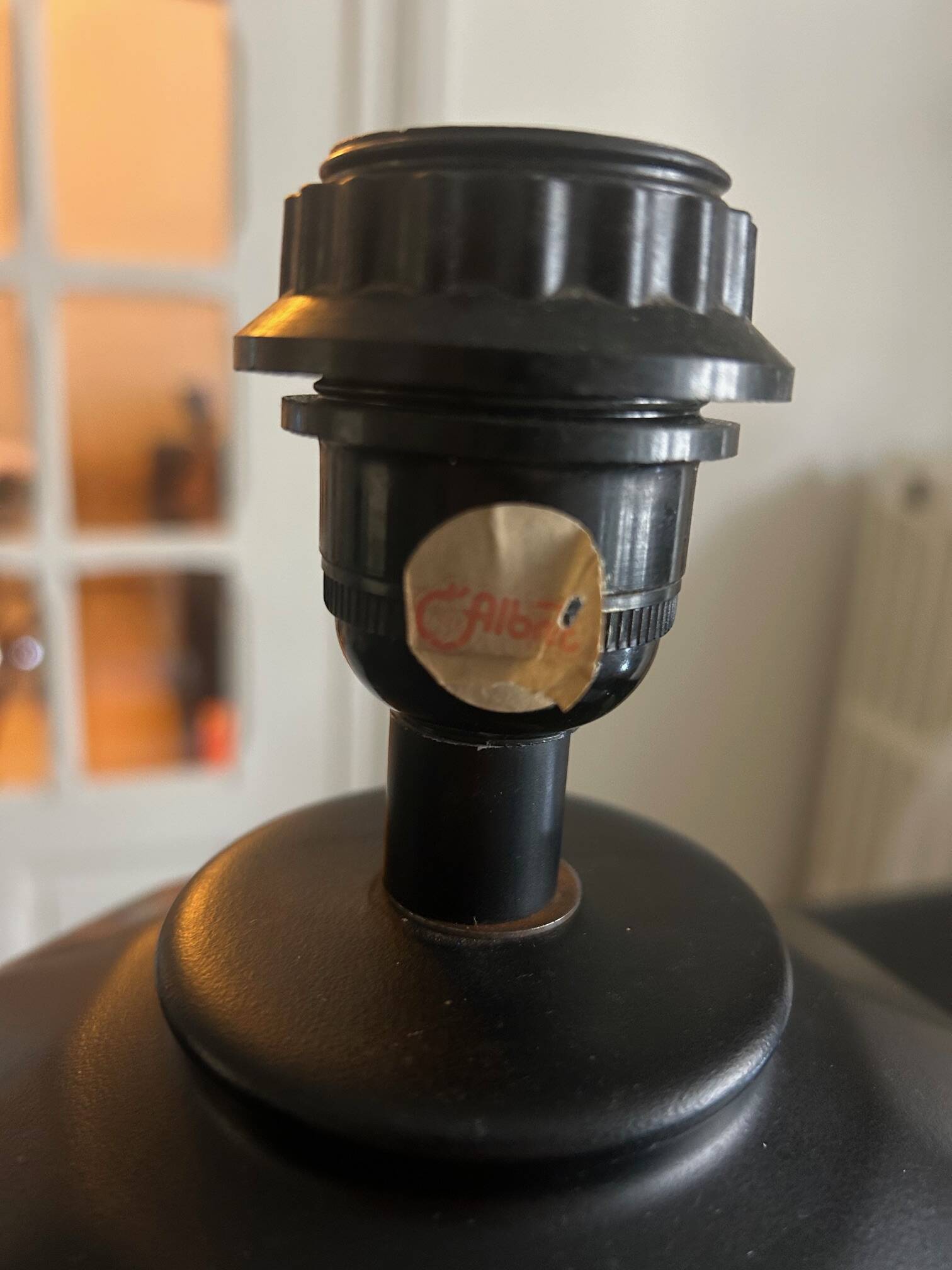 black ceramic lamp from the 80s