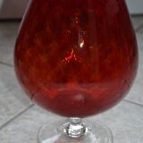 Vintage Italian red vase on foot