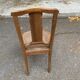 Art Deco lyre chair in solid caned wood