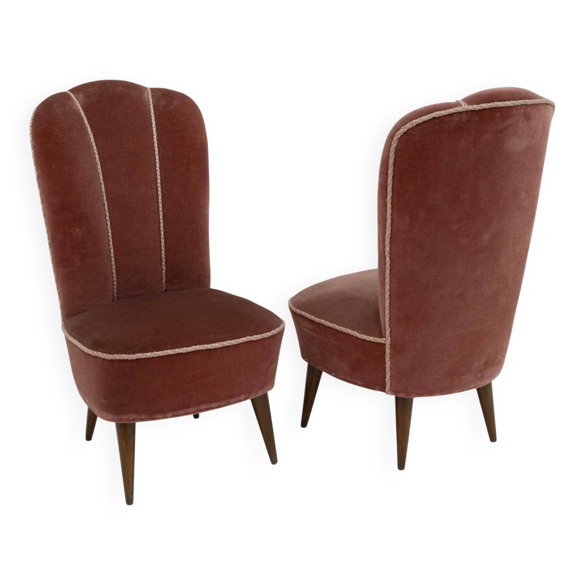 Nello Pini Mid-Century Modern Italian Velvet Reclining Armchair, Novarredo