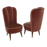 Nello Pini Mid-Century Modern Italian Velvet Reclining Armchair, Novarredo