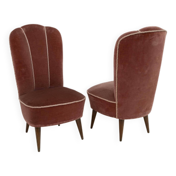Nello Pini Mid-Century Modern Italian Velvet Reclining Armchair, Novarredo