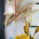 Walking lamp or suspension opaque globe shape of Art Deco flower