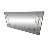 Immense miroir vénitien – 202 cm – verre gravé & biseauté – bois doré
