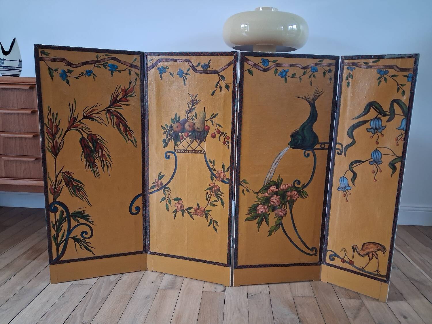 19th century decorative panel screen